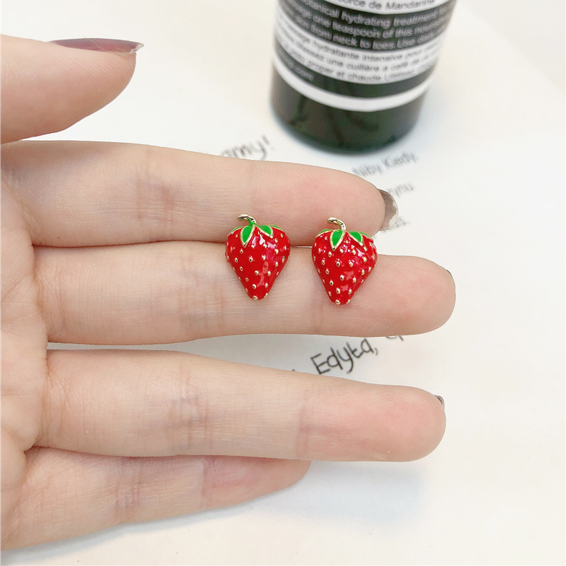 Street Fashion Earrings - Acrylic Strawberry Earrings Fashion New Street