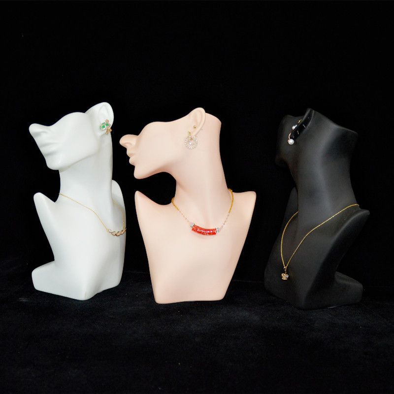 Street Fashion Earrings - White Half Face Mannequin Head Jewelry