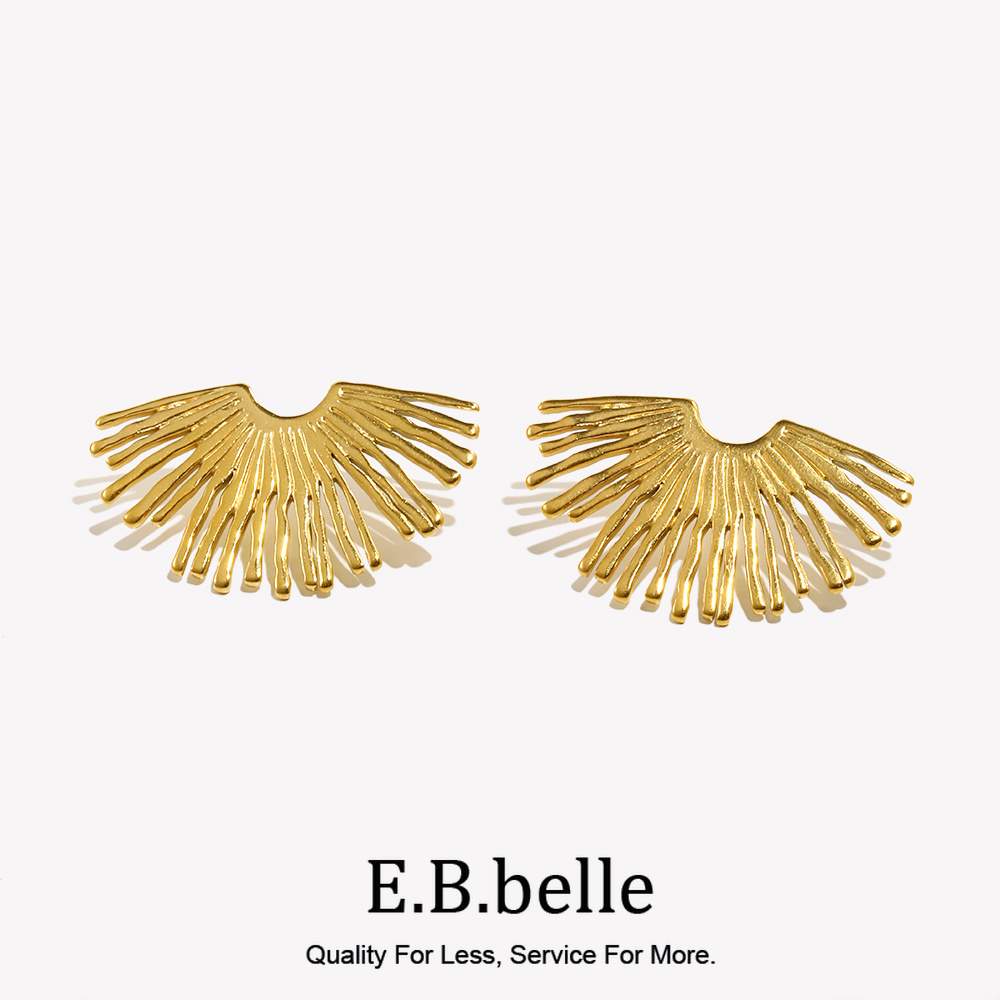 Street Fashion Earrings - Street Exaggerated Ray Fan-shaped Earrings Unique
