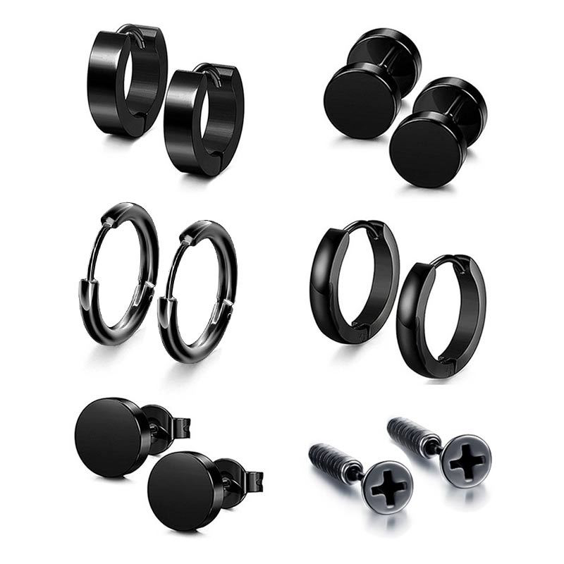 1 PC Men Punk Stainless Titani - Street Fashion Earrings ulasan dan harga