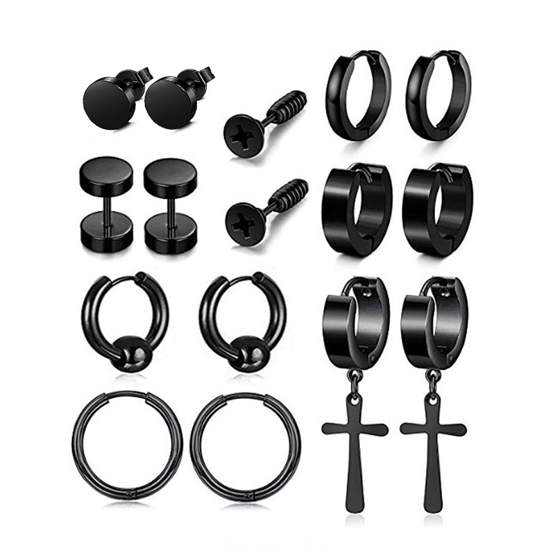 1 PC Men Punk Stainless Titani - Street Fashion Earrings ulasan dan harga