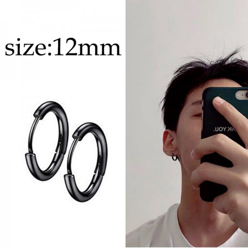 1 PC Men Punk Stainless Titani - Street Fashion Earrings ulasan dan harga