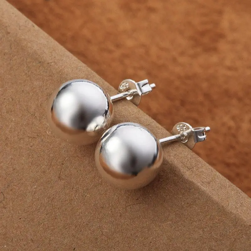925 Sterling Silver classic 8m - Street Fashion Earrings ulasan dan harga