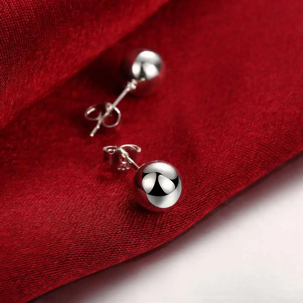 925 Sterling Silver classic 8m - Street Fashion Earrings ulasan dan harga
