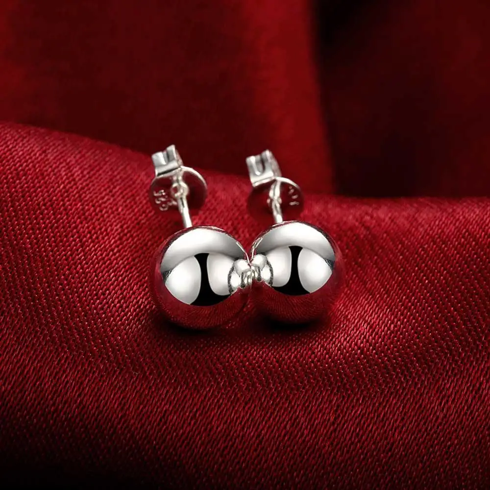 925 Sterling Silver classic 8m - Street Fashion Earrings ulasan dan harga