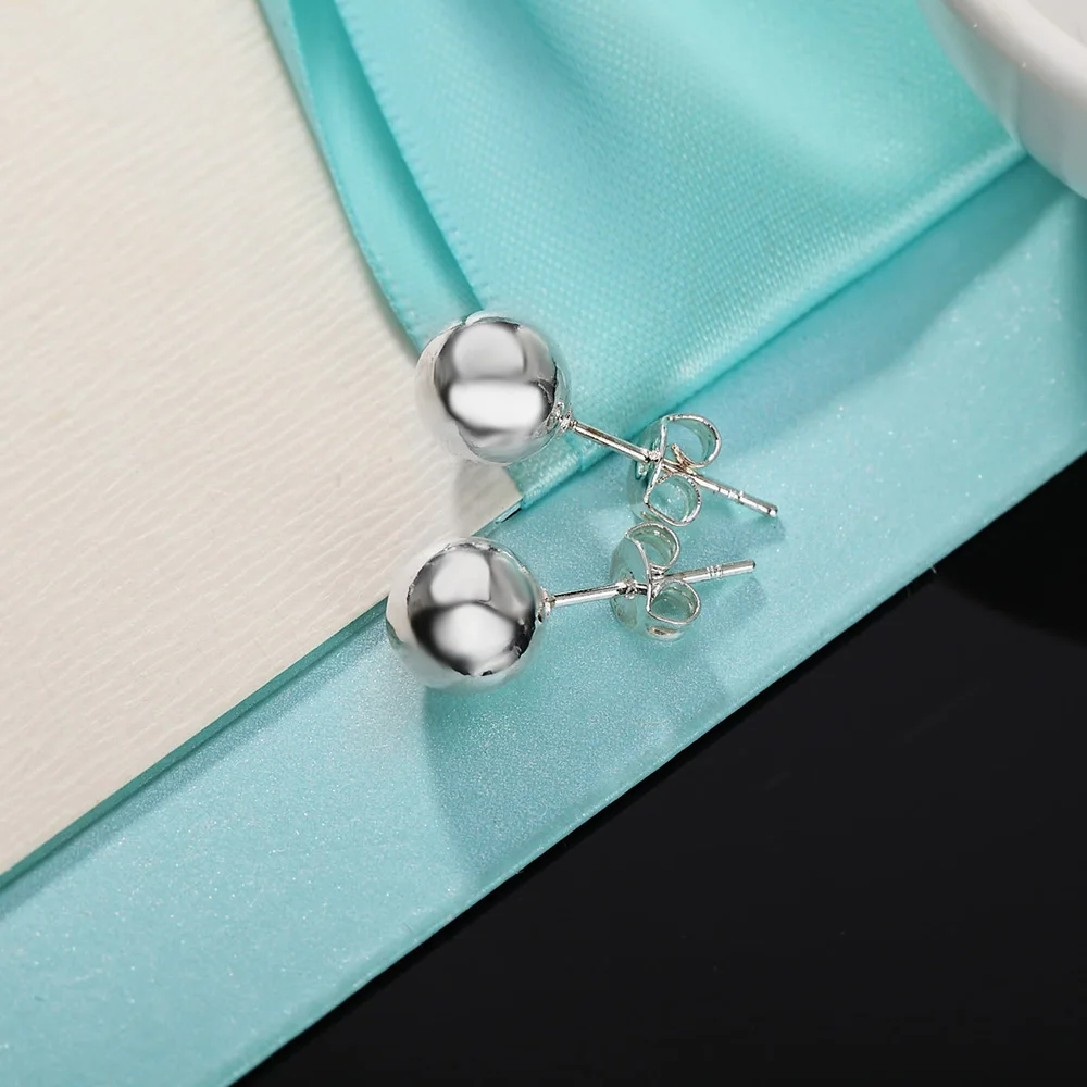 925 Sterling Silver classic 8m - Street Fashion Earrings ulasan dan harga
