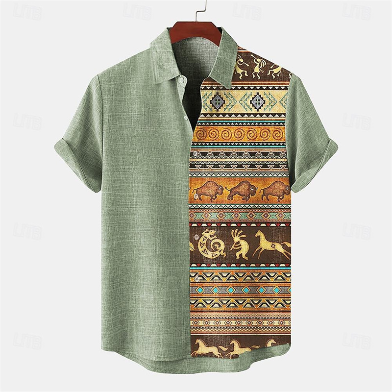 Linen Men's Shirt Short Sleeve - Parade Fashion Street ulasan dan harga