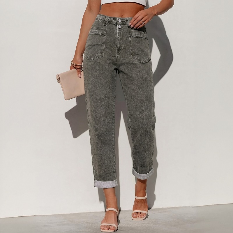 Women Plus Size American High  - Street Fashion Jeans Women ulasan dan harga