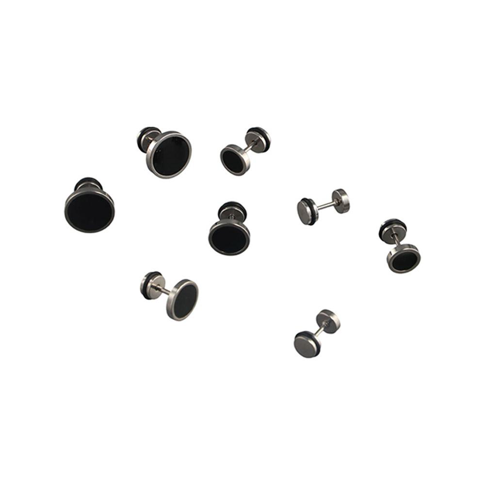 Korean Style Round Black Stud  - Street Fashion Earrings ulasan dan harga