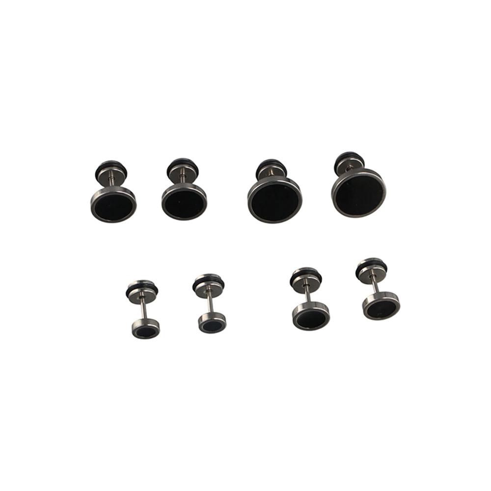 Korean Style Round Black Stud  - Street Fashion Earrings ulasan dan harga