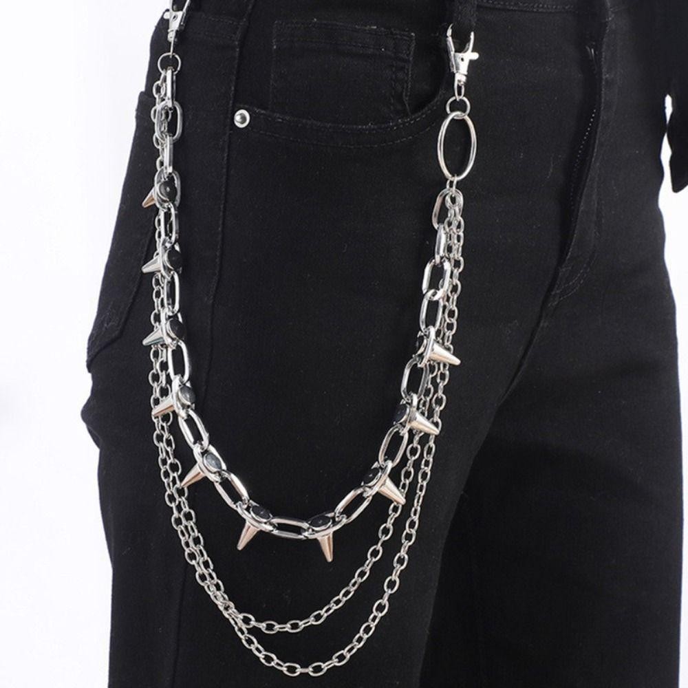 Unisex Hip Hop Punk Rock Metal - Street Fashion Jeans Women ulasan dan harga