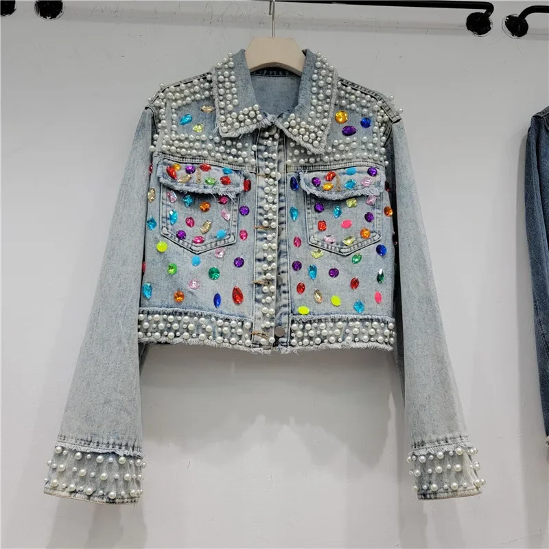 Autumn Women Fashion Pearl Bea - Street Fashion Jeans Women ulasan dan harga