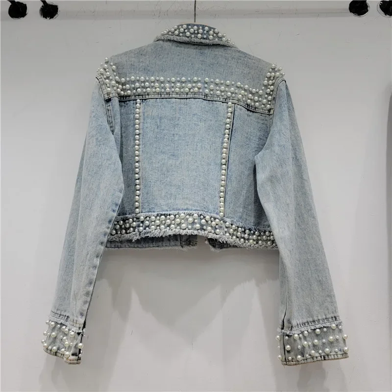 Autumn Women Fashion Pearl Bea - Street Fashion Jeans Women ulasan dan harga