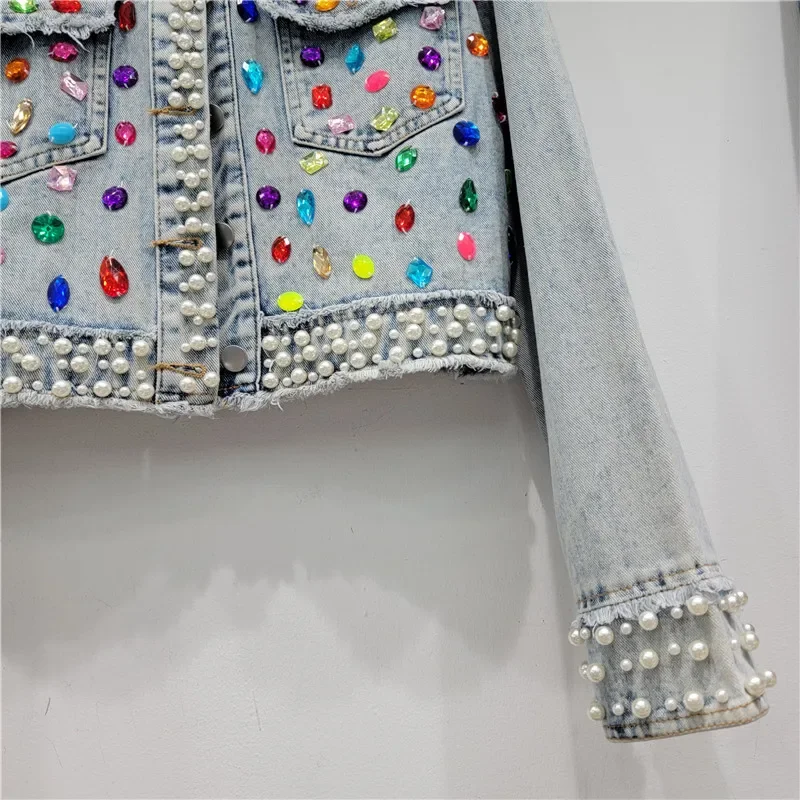 Autumn Women Fashion Pearl Bea - Street Fashion Jeans Women ulasan dan harga