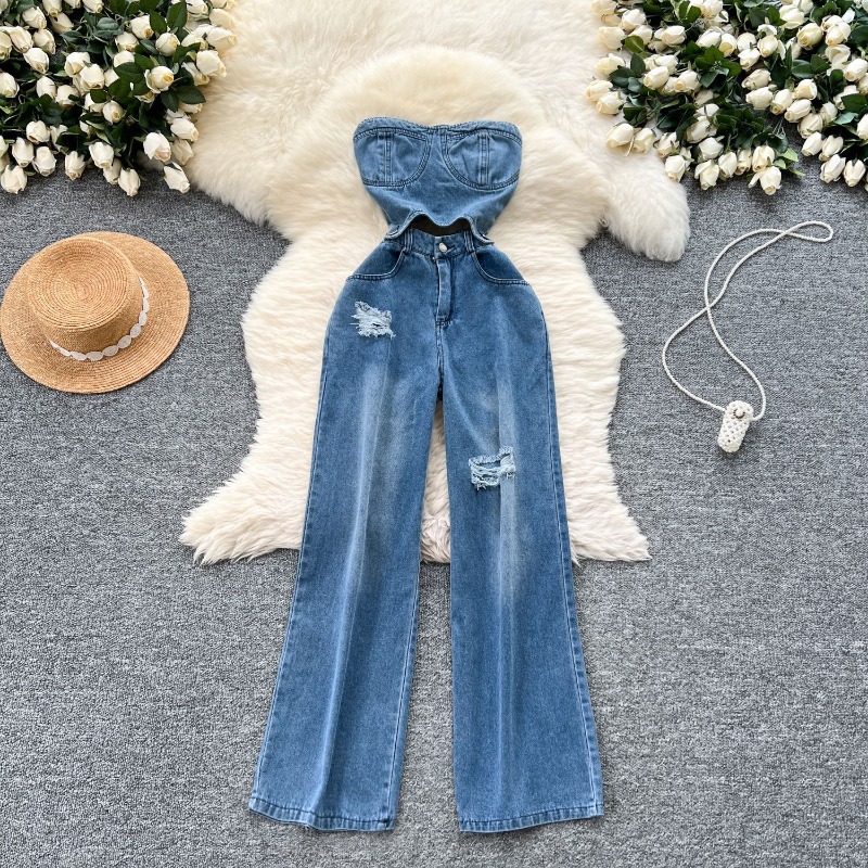 Denim Jumpsuits Women One Piec - Street Fashion Jeans Women ulasan dan harga