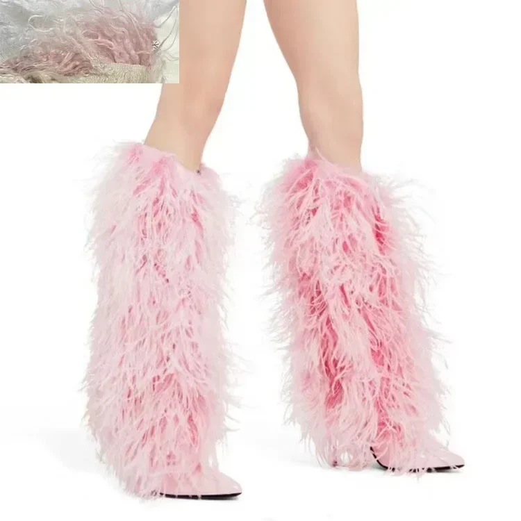 Imitation Wool Knee High Boots - Street Fashion Magazines ulasan dan harga