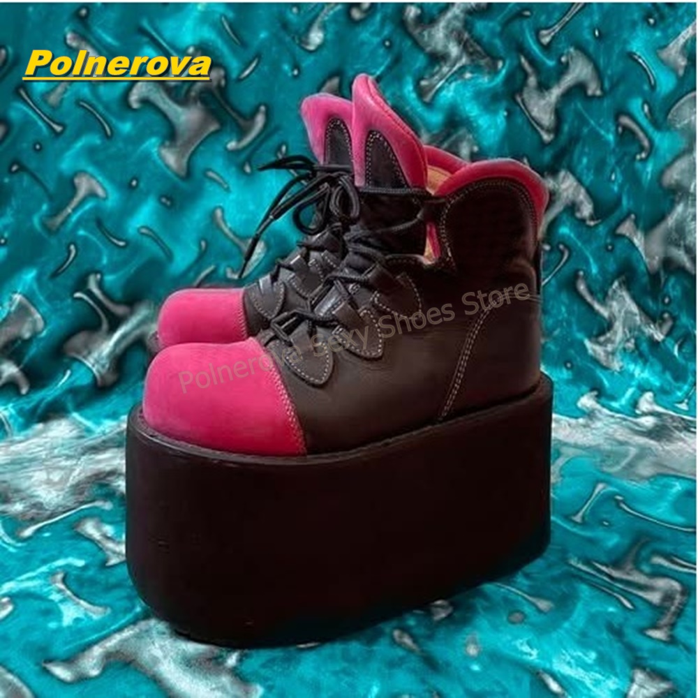 Y2K Punk Platform Mid Calf Boo - Street Fashion Hot ulasan dan harga