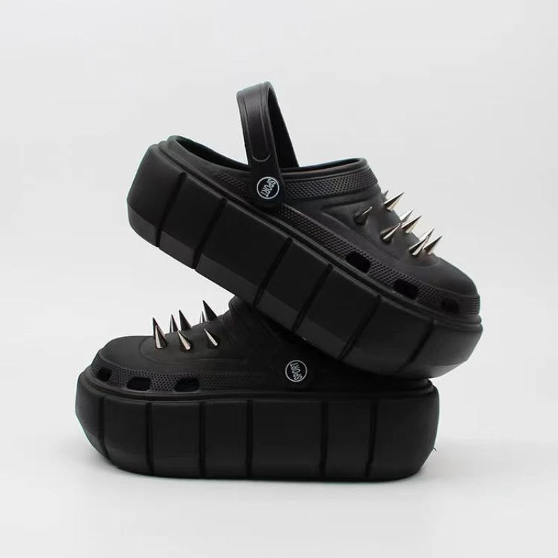 Y2K style Rivet Hole Shoes Wom - Street Fashion Trends ulasan dan harga