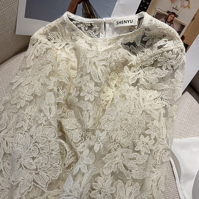 MEXZT Elegant Sheer White Shir - Street Fashion In Korea ulasan dan harga