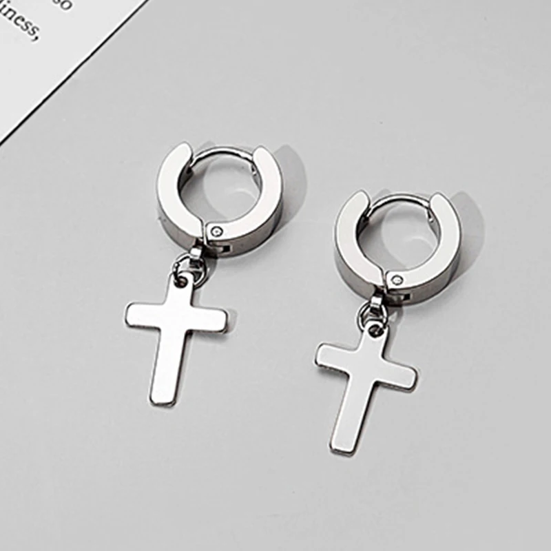 4 Pairs Punk Steel-color Stain - Street Fashion Earrings ulasan dan harga