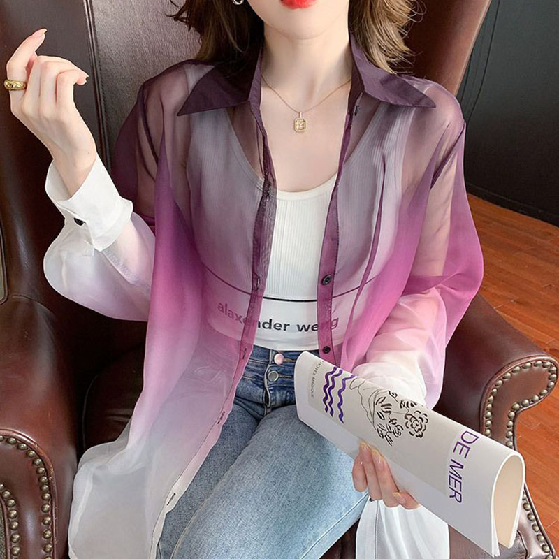 Fashion Gradient Color Chiffon - Street Fashion In Korea ulasan dan harga