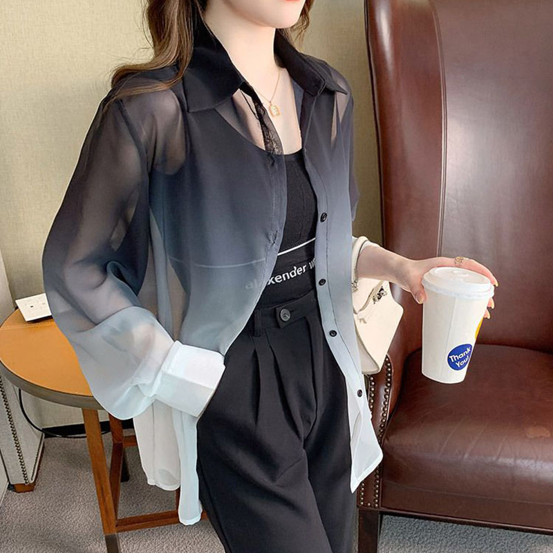 Fashion Gradient Color Chiffon - Street Fashion In Korea ulasan dan harga