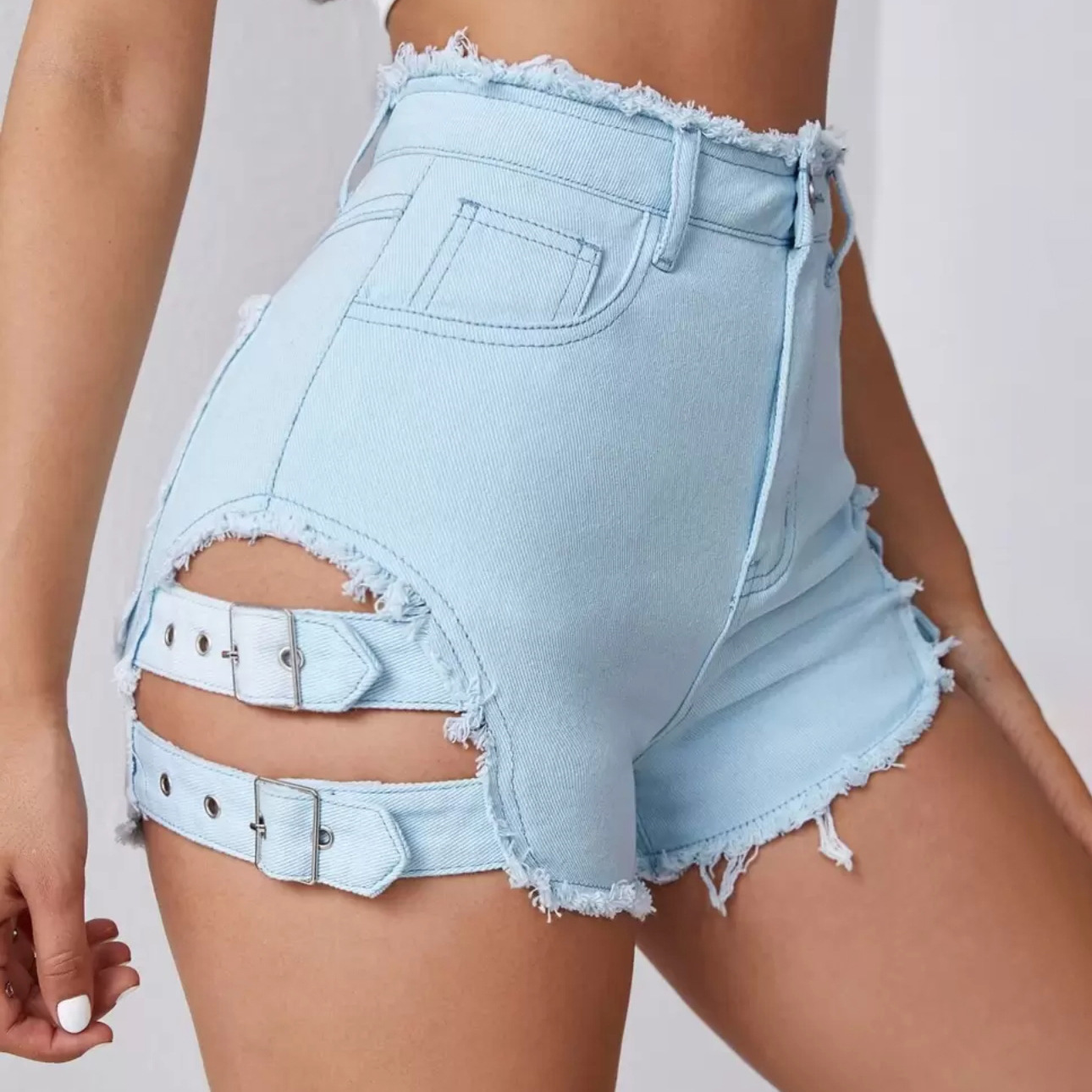 Women High Waist Denim Shorts  - Street Fashion Hot ulasan dan harga