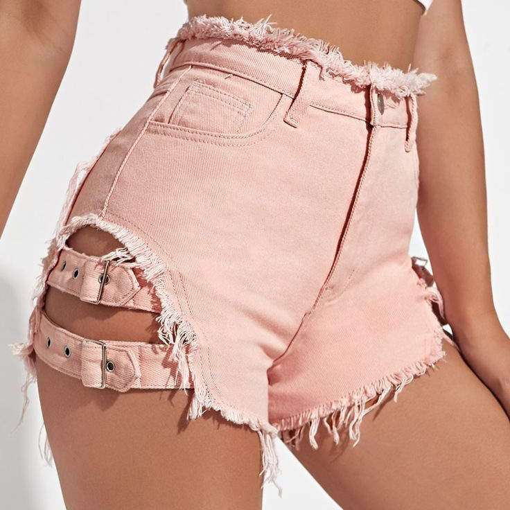 Women High Waist Denim Shorts  - Street Fashion Hot ulasan dan harga