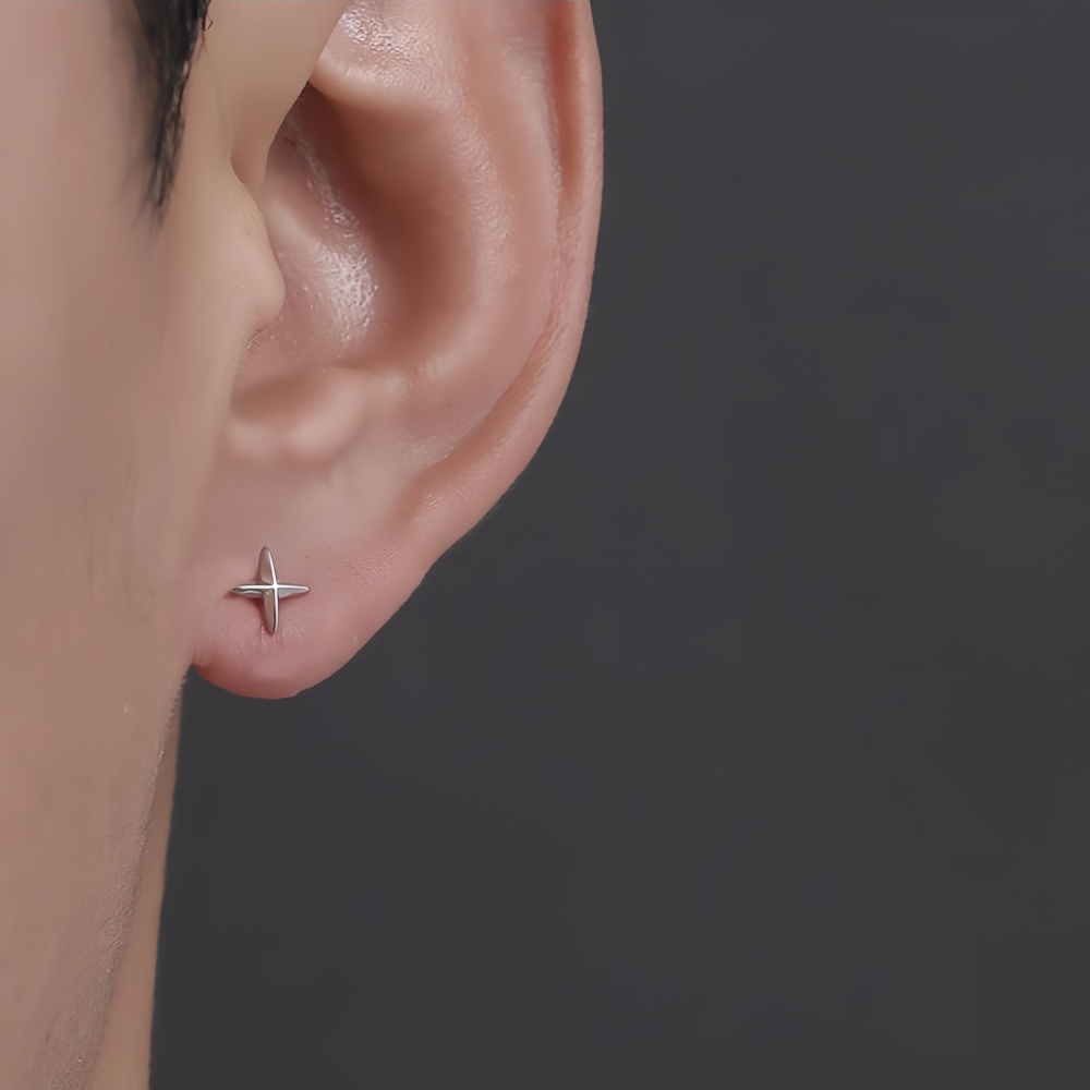 Simple Cross Stars Men Alloy S - Street Fashion Earrings ulasan dan harga
