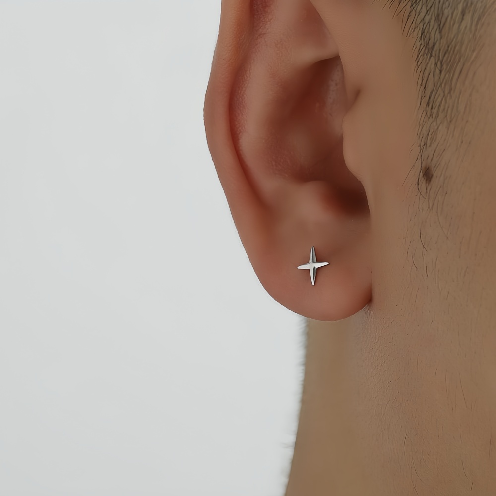 Simple Cross Stars Men Alloy S - Street Fashion Earrings ulasan dan harga