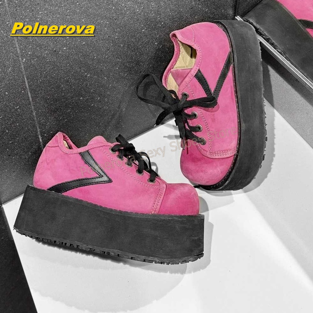 Hot Pink Rainbow Laces Platfor - Street Fashion Hot ulasan dan harga