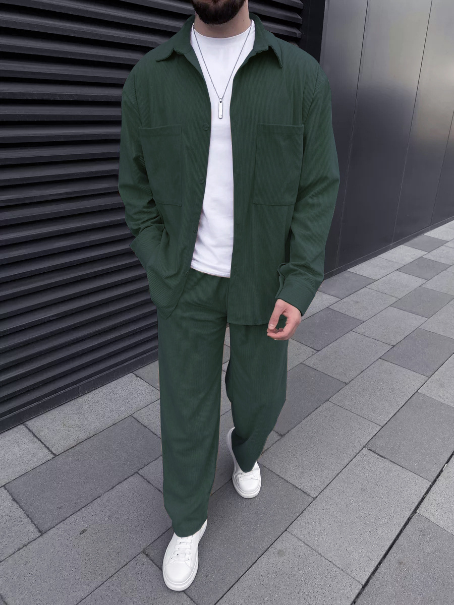 Men's corduroy two-piece outfi - Street Fashion China ulasan dan harga