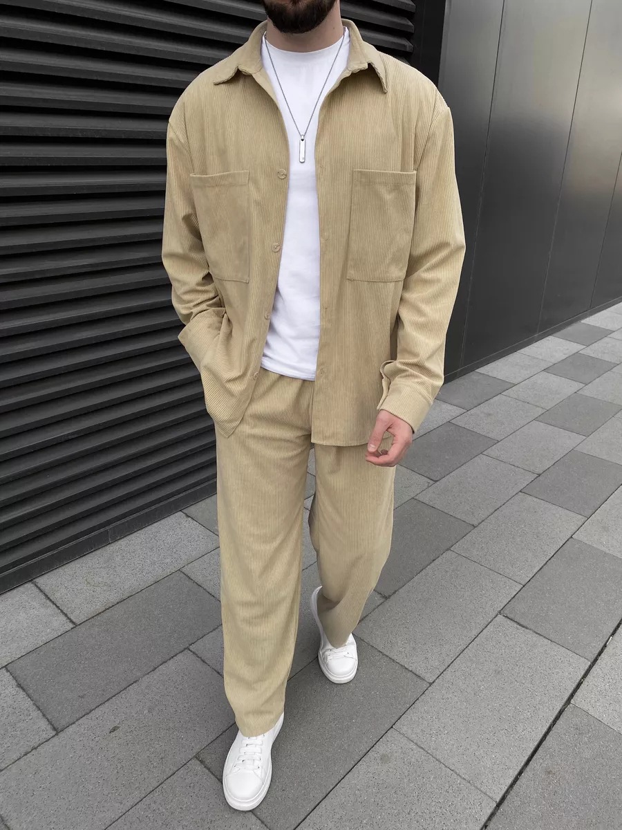 Men's corduroy two-piece outfi - Street Fashion China ulasan dan harga