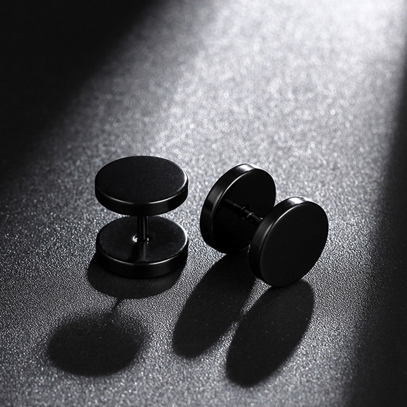 6 Pairs Black Unisex Earrings  - Street Fashion Earrings ulasan dan harga