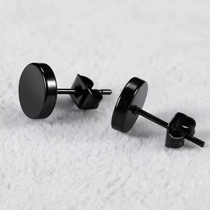 6 Pairs Black Unisex Earrings  - Street Fashion Earrings ulasan dan harga