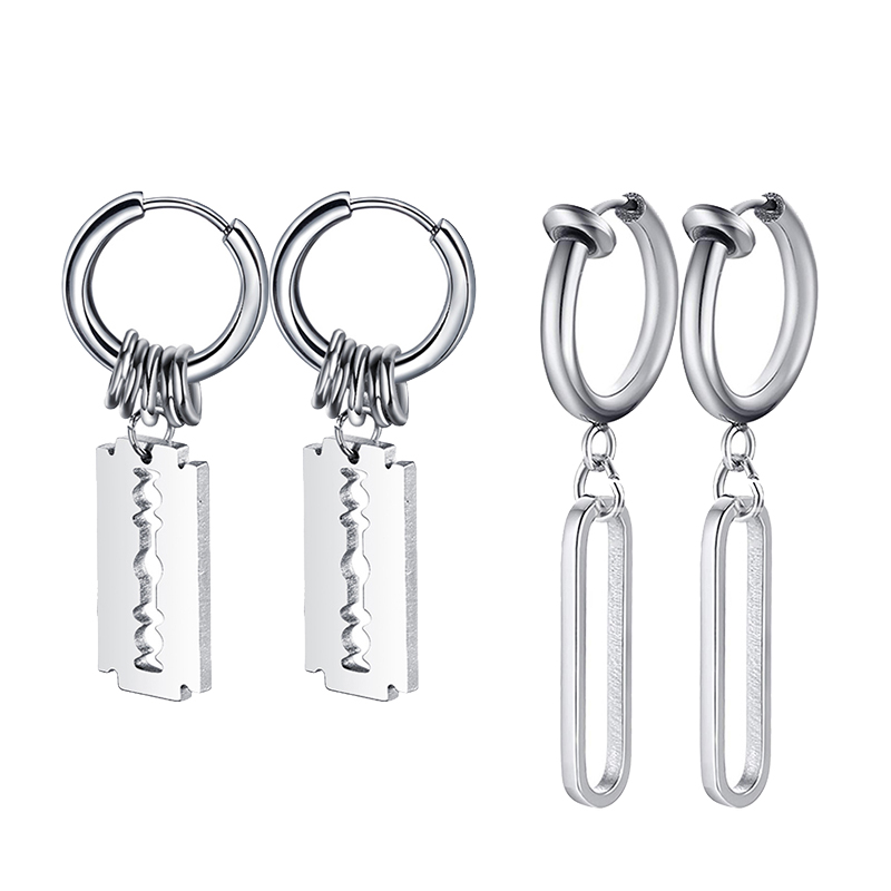 Fashion Stainless Steel Blade  - Street Fashion Earrings ulasan dan harga