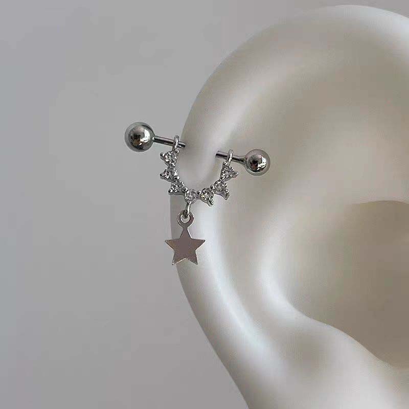 Sexy Trendy Zircon Star Pierci - Street Fashion Earrings ulasan dan harga