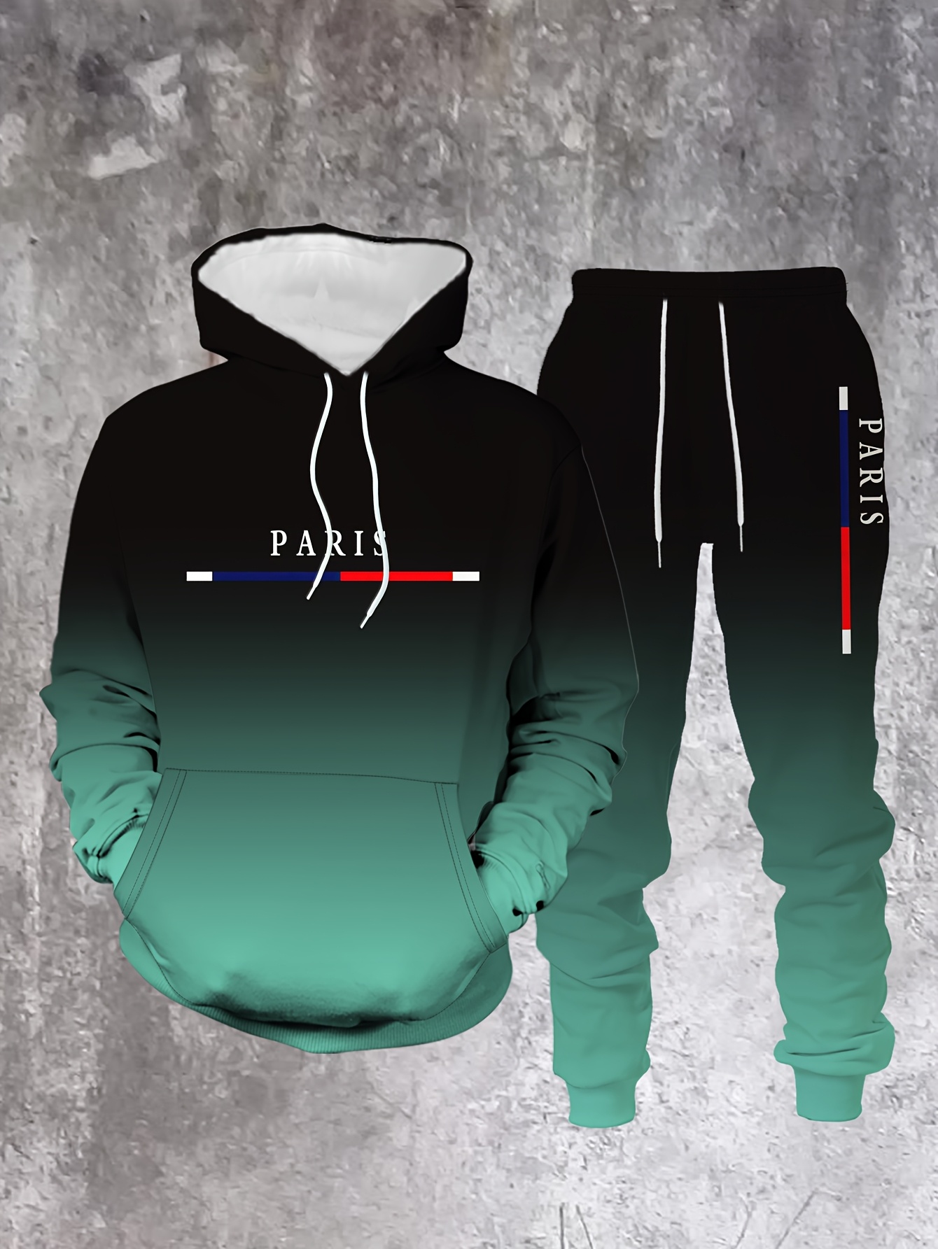 Gradient Color Paris Tracksuit - Street Fashion Paris ulasan dan harga