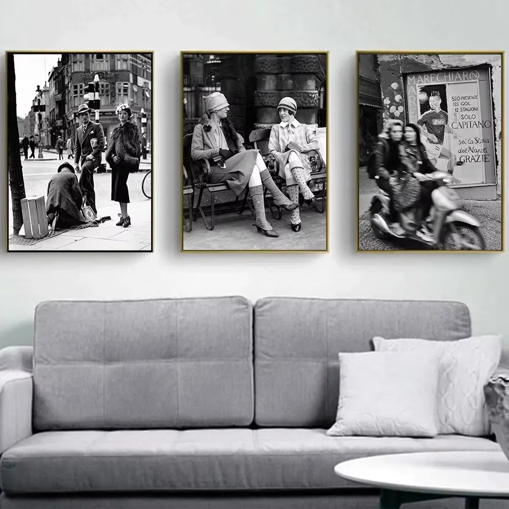 Fashion Black And White Vintag - Street Fashion Paris ulasan dan harga