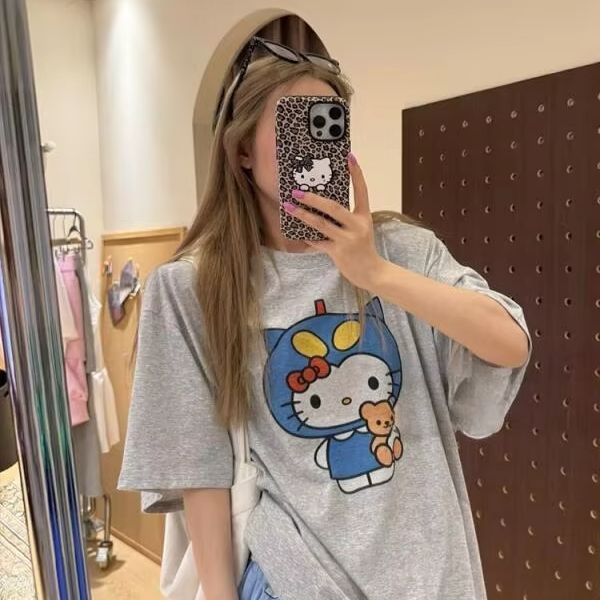 Short Sleeved Hello Kitty Prin - Street For Fashion ulasan dan harga