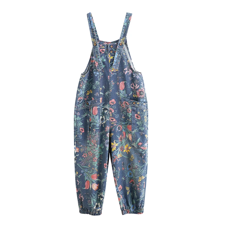 Casual Streetwear Print Floral - Street Fashion Jeans Women ulasan dan harga