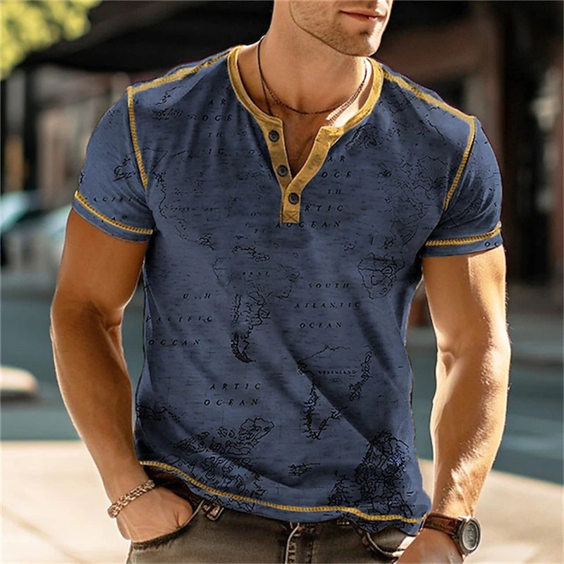 Men's Henry Shirts Funny 3D Pr - Street Fashion China ulasan dan harga