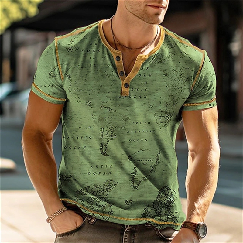 Men's Henry Shirts Funny 3D Pr - Street Fashion China ulasan dan harga