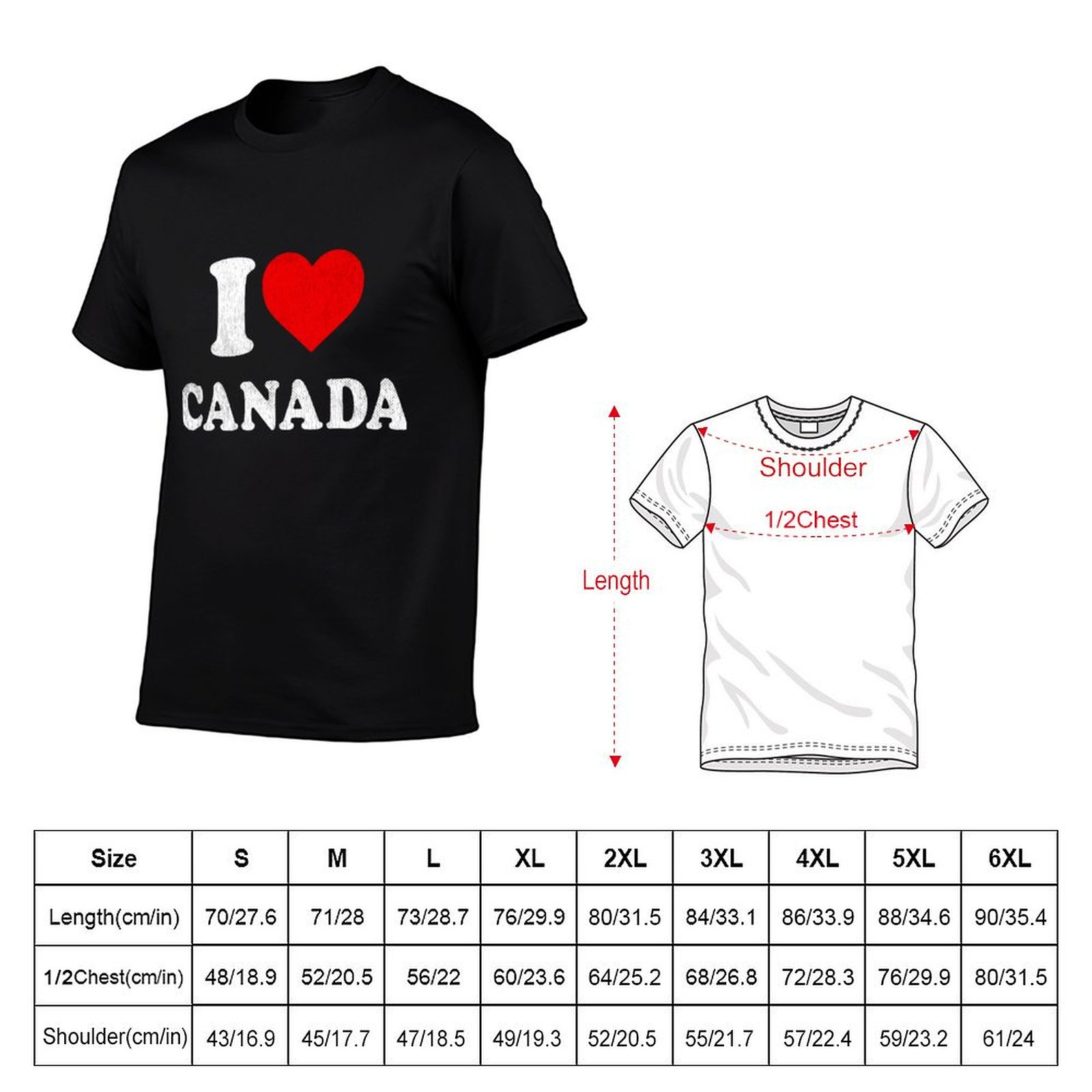 I Love Canada Tshirt Souvenir  - Street Fashion Canada ulasan dan harga